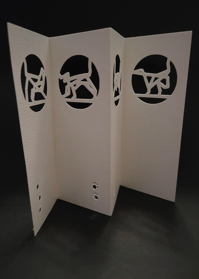 Abstract Cat Card - Unfolded